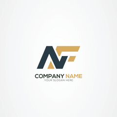 Fototapete - NF Alphabet letters Initials Monogram logo FN, N and F
