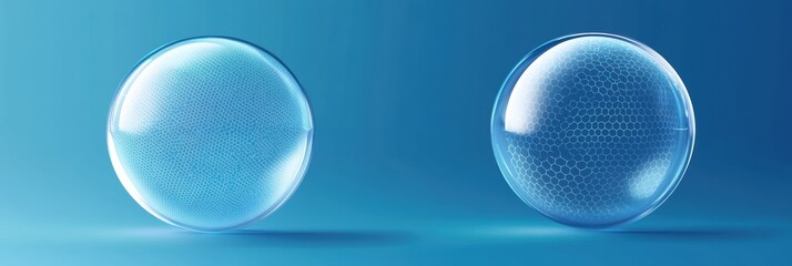 Poster - Minimalistic graphic layouts showcasing glass design with diverse textures and reflections