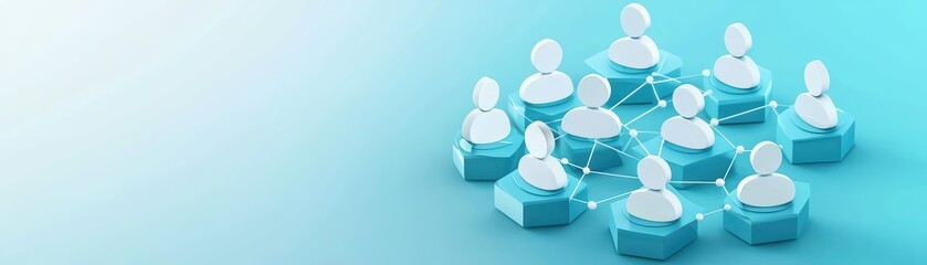 Poster - Interconnected People Representing Word of Mouth Marketing Concept in a Digital Network
