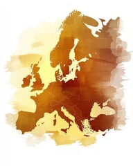 Poster - Watercolor illustration of the map in gradient tones isolated on white background