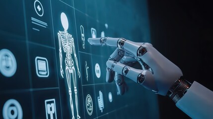 Poster - Robotic Hand Interacting with Healthcare Digital Interface in AI-Driven Environment
