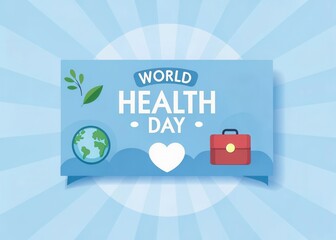 world health day and wellness background. world health day banner featuring icons of health, nature,