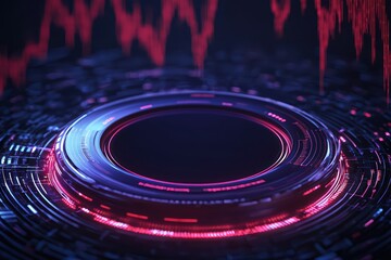 Poster - Dynamic Market Expansion Concept with Stock Chart Visualization and Circular Interface Design