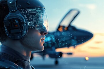Poster - Futuristic Aviation Concept Featuring AI Assistance in Next Generation Flight Environment