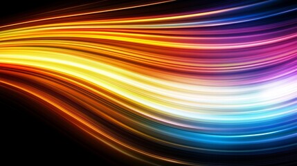 Poster - Vibrant flowing waves of color in a dynamic abstract design, showcasing energy and movement