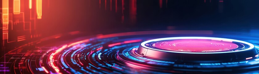Poster - Futuristic AI-Powered Economic Visualization Concept in a Sci-Fi Style Digital Environment
