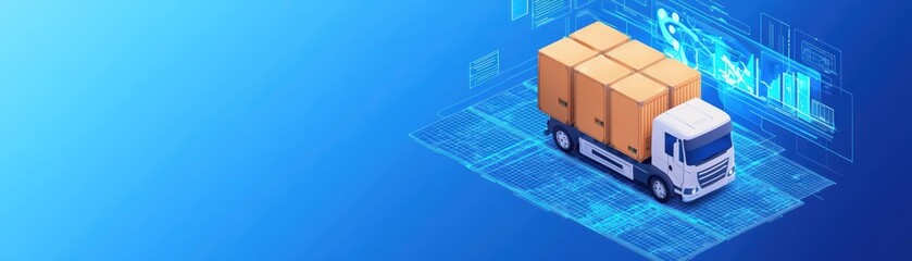 Poster - Futuristic Concept of Supply Chain Efficiency with Digital Logistics and Delivery System