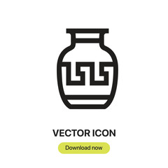 Aufkleber - Ceramic icon vector. Linear-style sign for mobile concept and web design. Ceramic symbol illustration. Pixel vector graphics - Vector.	
