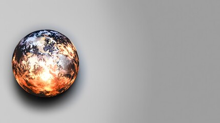 Wall Mural - striking minimalist cosmic design featuring a single glowing earth surrounded by a deep and infinite