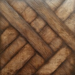 Aufkleber - Detailed Close-up of a Textured Wooden Panel with Natural Grain Patterns and Fine Crosshatching