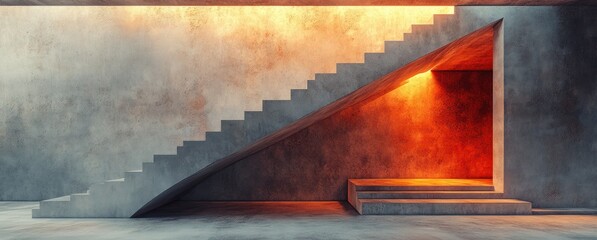 Poster - Minimalist Gray Concrete Texture Modern Architecture Soft Lighting Background