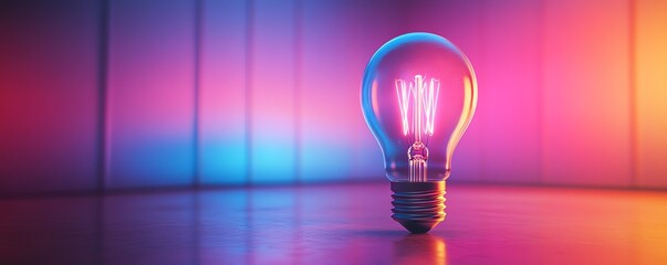 Poster - Holographic light bulb projection from a smartphone on a desk