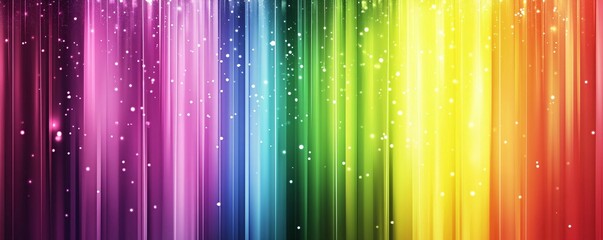 Fototapete - Colorful rainbow stripes background shining with bright particles