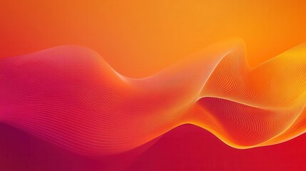 Fototapete - Energetic abstract waves in red and orange hues create a dynamic background with movement and space for text