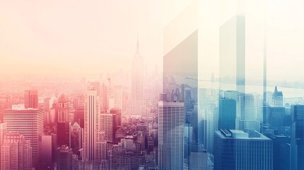 Poster - New york city skyline with a modern abstract design and a gradient overlay