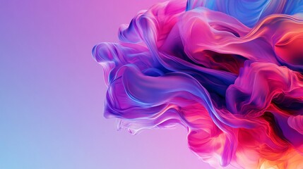 Aufkleber - Colorful abstract smoke forming a cloud on gradient background
