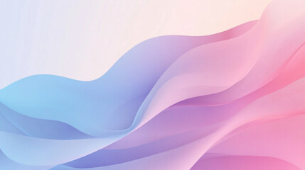 Poster - Soft gradient background featuring flowing fabric-like waves in shades of pink and blue