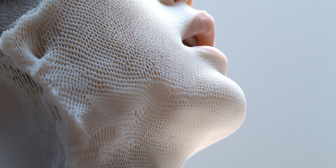 Poster - profile view of textured, off-white surface with honeycomb pattern