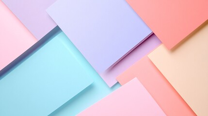 Aufkleber - Pastel colored paper creating geometric abstract background