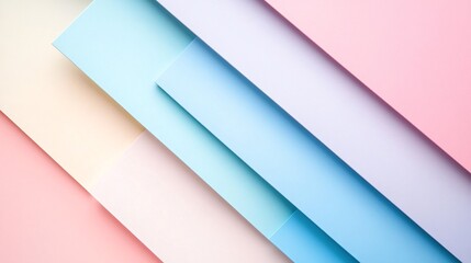 Aufkleber - Pastel colored paper layers creating abstract geometric composition