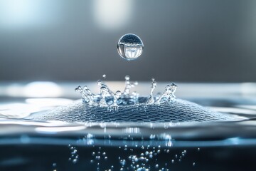 Poster - Water droplet creates ripples in still water surface
