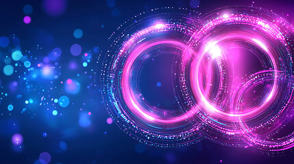 Poster - Dynamic light rings abstract background digital art colorful environment vibrant viewpoint modern concept