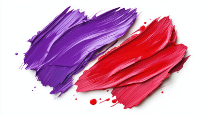 Poster - Glossy red and purple paint strokes create vibrant abstract design