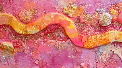 Poster - Colorful abstract fluid art studio digital artwork creative environment close-up view artistic expression