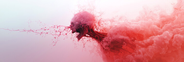 An evocative illustration of a body under immunosuppressive therapy, where ethereal textures and