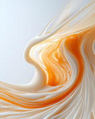 Poster - A dynamic shot of soy milk being poured into a clear glass, creating graceful swirls that embody