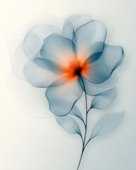 Poster - A poetic digital composition capturing the subtle beauty of a blooming magnolia flower delicately