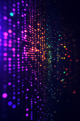 Fototapete - Minimal digital mosaic where vibrant streams of AI data interlace with subtle geometric patterns,