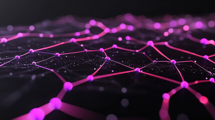 Poster - A visionary abstract digital rendering capturing a minimalist, futuristic neural network composed