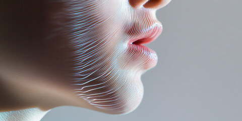 Poster - Profile of Face with Translucent Textured Overlay