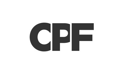 Poster - CPF logo design template with strong and modern bold text. Initial based vector logotype featuring simple and minimal typography. Trendy company identity.