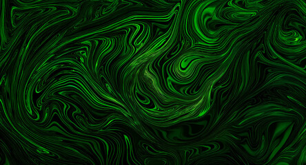 Aufkleber - Dark green swirling lines create an abstract, flowing design. The wavy pattern resembles liquid movement with shades of green giving depth and texture to the image.