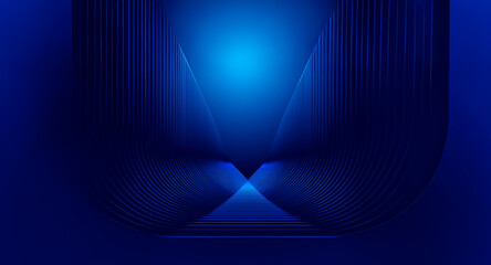 Fototapete - Abstract blue background featuring radiating lines and a gradient light effect, creating a sense of depth and modern, abstract visual appeal.