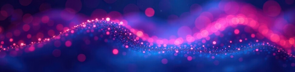Shimmering blue pink neon pattern, bokeh effect creates depth , background, pattern