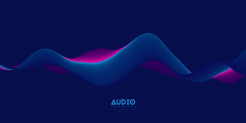 Poster - gradient sound wave abstract background. colorful flow of music wave. vector vibrant fluid splash.