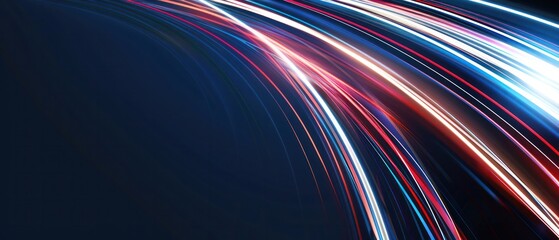 Wall Mural - red white swirl blue striped line speed dark black backgrounds explosion, colours abstract curve wav