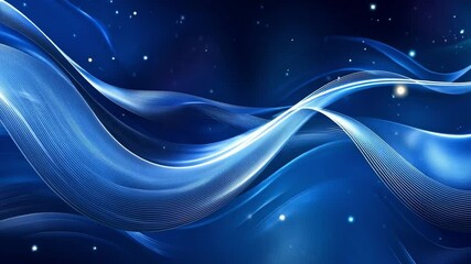 Poster - Oceanic Symphony: A vibrant abstract artistic expression in cool shades of blue, reminiscent of flowing water, evoking a sense of depth and serenity.