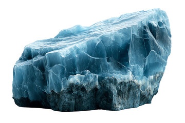 Poster - A stunning blue mineral crystal showcasing translucent layers, perfect for natural decor and geology enthusiasts against a white isolated background.