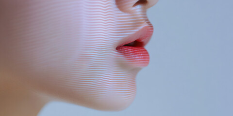 Poster - profile of female face with wavy line overlay