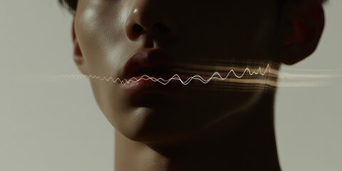 Poster - Close-up of Face with Superimposed Waveform