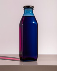 Poster - a glass bottle with a colorful liquid, sitting on a surface