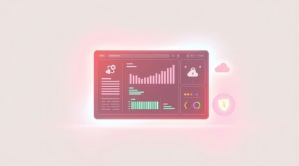 Aufkleber - a digital interface displaying data visualization with a pink gradient background