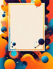 Poster - Vibrant abstract poster with colorful swirling shapes and blank space