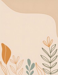 Poster - Minimalist floral background design for poster with copy space