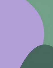 Poster - Abstract poster with purple, green and sage green geometric shapes creating a modern and minimalist design