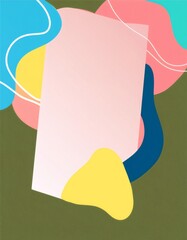 Poster - Colorful abstract poster background with organic shapes and blank space for text